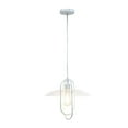 thumbnail image 2 of Simple Designs 1 Light Modern Metal Pendant Light with Clear Glass Shade - White, 2 of 7