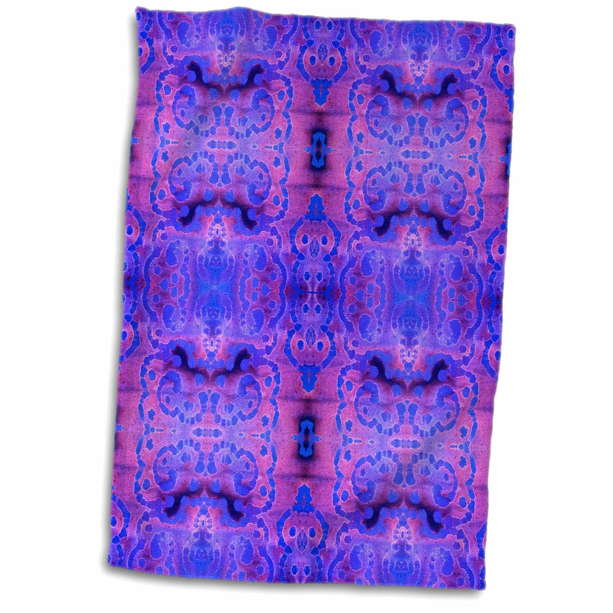 3dRose Purple and Fuchsia Tye Dye Pattern Towel, 15 by 22inch