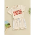 thumbnail image 3 of Suealasg Toddler Baby Girls Summer Clothes Short Sleeve T-shirt Tops Drawstring Shorts Checkerboard 2Pcs Outfits Set for Infant, 3 of 9