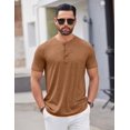 thumbnail image 6 of COOFANDY Men's Short Sleeve Henley Shirts Basic Tee Summer Solid Button T Shirts Lightweight Shirts, 6 of 6