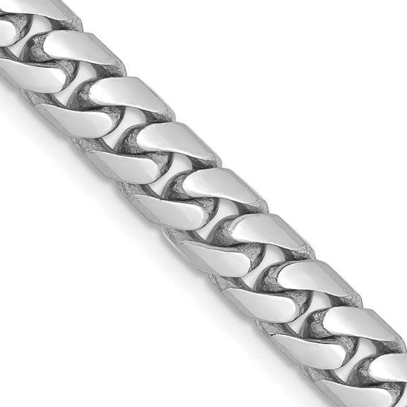 14K White Gold Wg 5.5mm Solid Miami Cuban Chain (24 X 5.5) Made In South Africa dcu180w-24