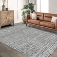 thumbnail image 2 of Area Rug 10'x13' Boho Textured Design Living Room Non Slip Low-Pile Soft Tribal Print Bedroom Rug Stain Resistant Playroom Carpet Office Grey, 2 of 7