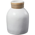 thumbnail image 6 of DecMode 11" White Ceramic Vase with Wrapped Rattan Detailing, 6 of 13