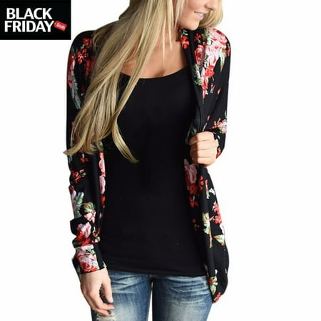 Cheetah Print Cardigan - Confortable Outwear Knitted Cardigans Black Friday Deal gift for Women, Round Loungewear Sweater Blouse Christmas day gift for girl, Printed Fabric Cover-up Kimono Cardigan Tops