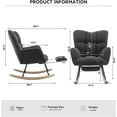 thumbnail image 2 of JESTOP Rocking Chair Nursery with Foot Rest, Teddy Glider Rocking Chair Upholstered Rocker Recliner Chair, Comfy Armchair with Adjustable Footrest for Living Room Bedroom, 2 of 6