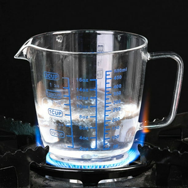 Tasse à mesurer Relaxdays 250 ml - verre - verre doseur - bandes de mesure  - taille du