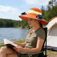 thumbnail image 3 of 1 Set Solar Fan Hard Hat Sun Shade, 2026 Outdoor Fishing Hat Sun Visor for Men Women, Construction Work Accessories Full Brim Mesh Sunshade with Reflective Strip, 3 of 5