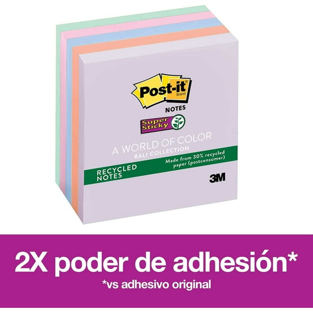 Post-it Super Sticky Notes, 654-5SSNY, 3 in x 3 in (76 mm x 76 mm)