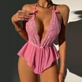 thumbnail image 3 of Gibobby Conjunto de lencería Sexy Conjunto de lencería para mujer, con tirantes ajustables y recorte de cintura alta, con tirantes ajustables(Rosa, CH), 3 of 5
