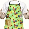 thumbnail image 2 of Green Chicken Rooster Sunflower Pattern Apron-Garden Aprons for Women with Pockets-Cotton Linen Waterproof Kitchen Cooking Gardening Aprons Adjustable for Kitchen,Cooking,BBQ and Salon 33x27 Inch, 2 of 7