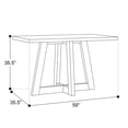 thumbnail image 5 of Carolina Rectangular Concrete Top Bar Table with Brushed Acacia Base in Grey, 5 of 5