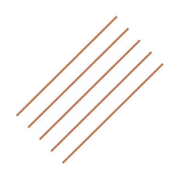 Pure Copper Round Rod 11.8 Inch Length Bare Metal Solid Lathe Bar Stock (5 Pcs, 3 mm Dia)