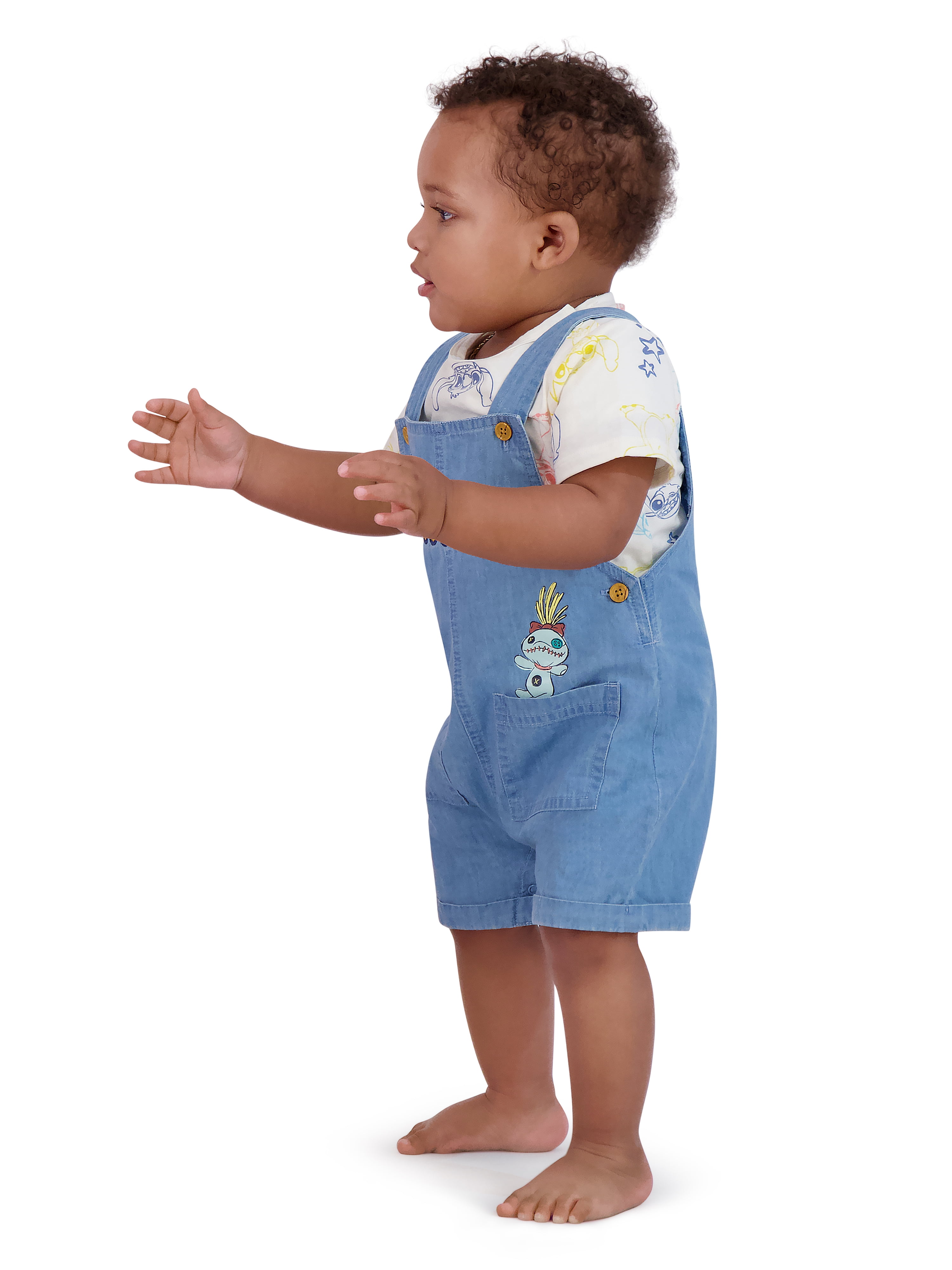Stitch Baby Boy Shortall Set, Sizes 0/3 Months-24 Months