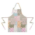 thumbnail image 2 of Pioneer Flower Floral Print Pattern Apron-Garden Aprons for Women with Pockets-Cotton Linen Waterproof Kitchen Cooking Gardening Aprons Adjustable for Kitchen,Cooking,BBQ and Salon 33x27 Inch, 2 of 7