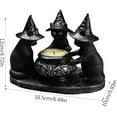 thumbnail image 2 of Darzheoy Halloween Cat Candle Holder Black Resin Tealight Holder for Spooky Decorations, Home Table Mantel Halloween Party Display, 2 of 9