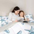 thumbnail image 4 of Manfei Blue White Starfish Full Size Comforter Sets for Kids Boys and Girls, Marine Life Print Bedding Sets, Gray Reversible 3pcs, 1 Comforter and 2 Pillowcases, 4 of 6