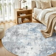 thumbnail image 4 of UERMEI Area Rugs for Living Room 5x5 Round Washable Rug Vintage Pattern Large Non-Slip Stain Resistant Soft Durable Floor Carpet for Bedroom, Dining Room, Home Office - Blue Gray, 4 of 7