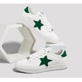 thumbnail image 3 of LUCKY STEP Stylish Star Low Top Lace Up Sneaker Comfort Walking Shoes,White/Green,Womens, 3 of 10