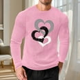 thumbnail image 2 of Stamzod Mens Workout Shirts Lover Heart Print Long Sleeve Gym T Shirt Home Wear Casual Valentines Pajamas Tshirts Shirts for Men Pink XXXXXL, 2 of 7