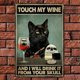 thumbnail image 5 of Placa Metal Vintage Gato Bebiendo Vino Pintura Hierro Rectangular 20x30cm, 5 of 9