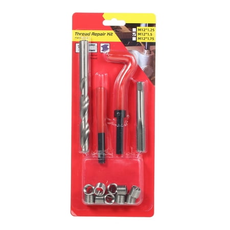 

15Pcs Metric Thread Repair Insert Kit M5 M6 M8 M10 M12 M14 Helicoil Car Pro Coil Tool M12 * 1.5