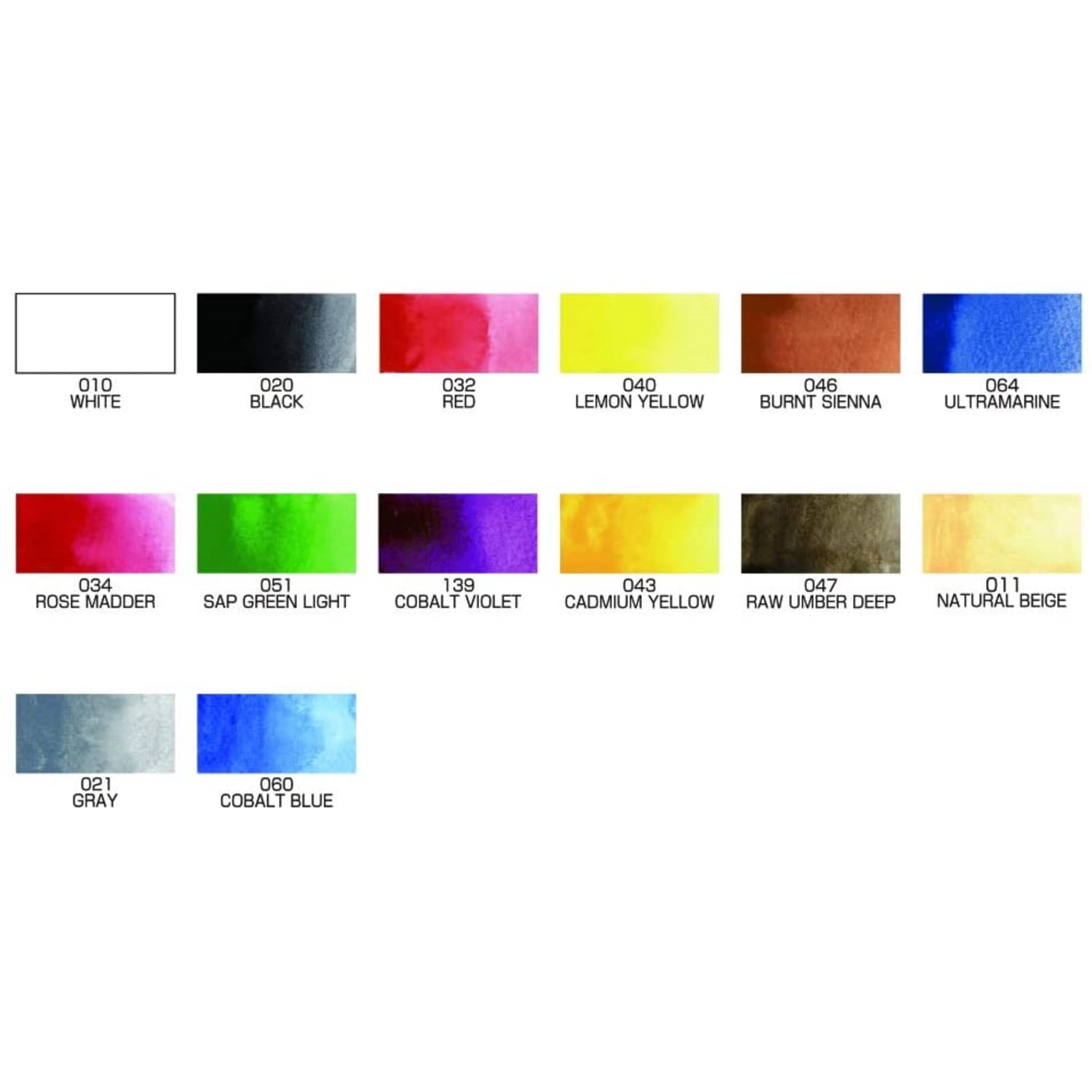 Kuretake Gansai Portable Watercolor Set - Set of 14, Assorted Colors, Half Pans