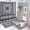 Abstract 3, variant on Bathroom Curtains Shower Set with Rug, Stripes Pattern Printed on Bathroom Decor and Accessories, Great for Master Bath Beach House Modern Home, 72 x 72 inches