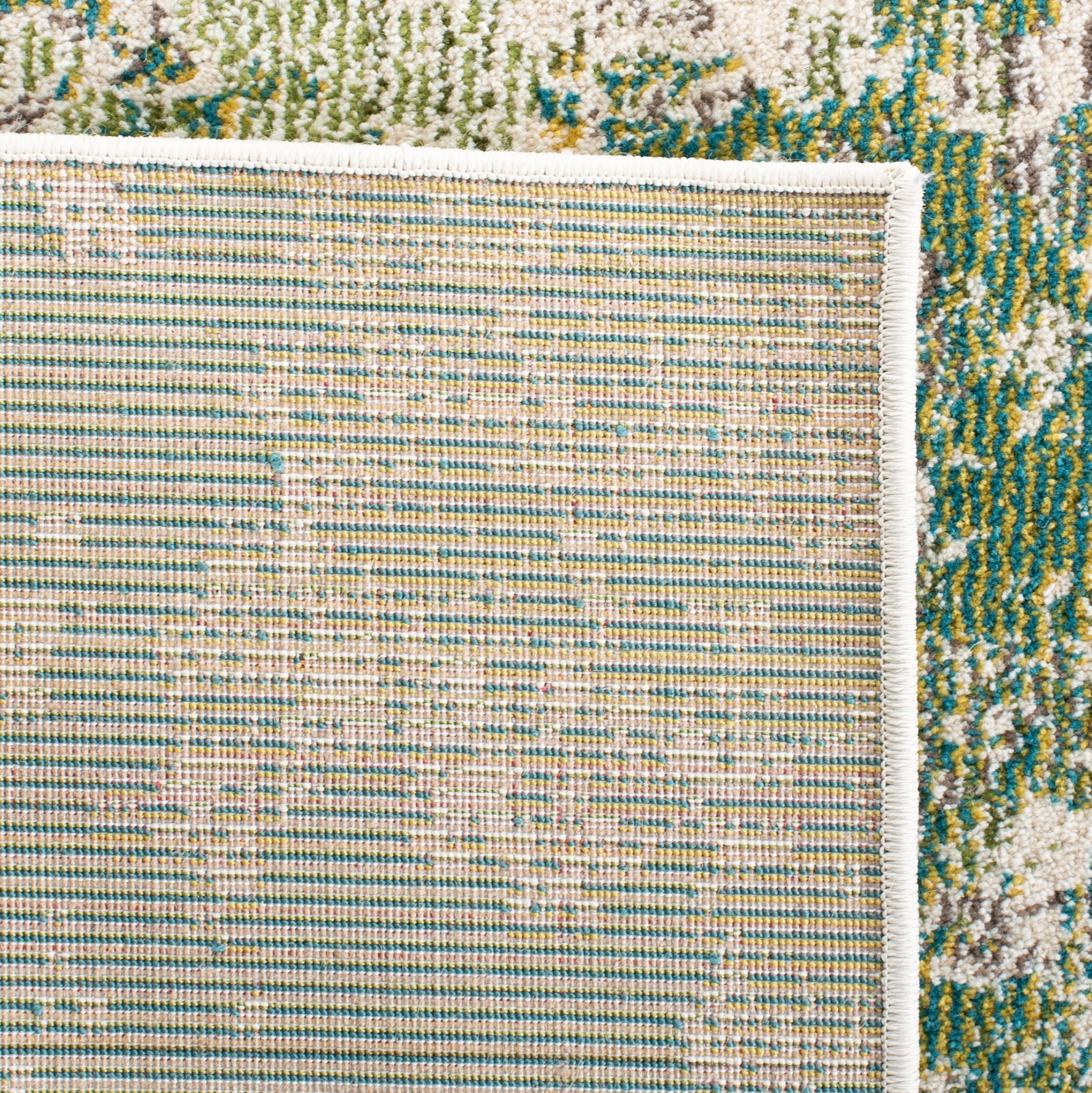 SAFAVIEH Madison Seanan Abstract Area Rug, Green/Ivory, 6'7" x 6'7" Round