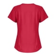 thumbnail image 4 of Scrub Top for Women – Breathable 4-Way Stretch V-Neck Top with Multiple Pockets Red M, 4 of 4