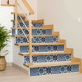 thumbnail image 4 of Mi Alma Removable Vinyl Spanish Blue White Backsplash Tile Stickers, 24pcs, 4 of 11