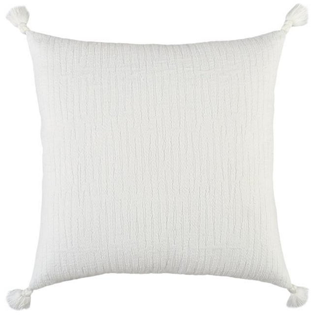 HomeRoots 403498 White Solid Tonal Abstract Stripe Throw Pillow
