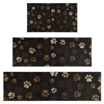Paw Print Kitchen Rugs Sets Of 3,Kitchen Runner Rugs Non Skid Washable,Decorative Kitchen Floor Mats for Kitchen,Sink,Laundry,17"x30"  17"x47"   17"x59"