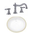 thumbnail image 1 of 18.25-in. W CSA Oval Bathroom Undermount Sink Set In White - Chrome Hardware AI-23039, 1 of 6