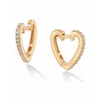 thumbnail image 1 of Aretes Xtellar Dorados En Forma De Corazón Con Diamantes, 1 of 4