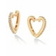 thumbnail image 1 of Aretes Xtellar Dorados En Forma De Corazón Con Diamantes, 1 of 4