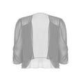 thumbnail image 5 of iEFiEL Womens Chiffon Shrug Cardigan Solid Cropped Bolero for Wedding Evening Party Gray XXL, 5 of 7
