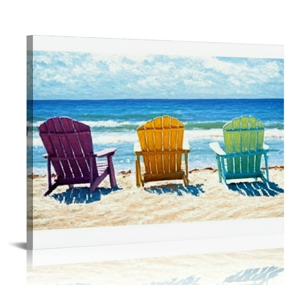 Autua Beach Chairs Canvas Wall Decor For Living Room Bedroom Office 20x16in