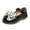 Black, variant on Otqutp Cute Flower Girls Footwear Fashion Autumn Girls Casual Shoes Flat Polka Dot Bow Solid Color Hook Loop Dress Shoes Simple Style