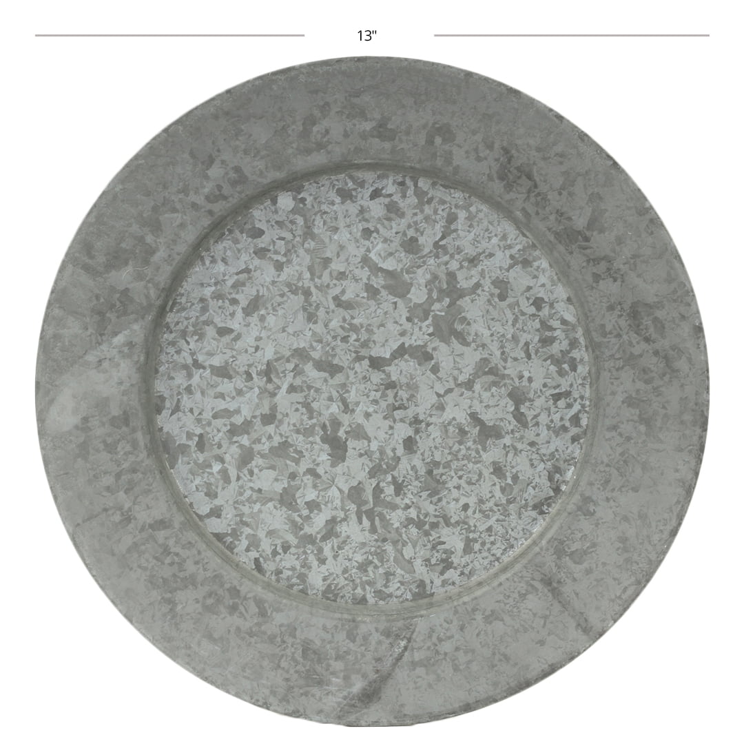 Koyal Wholesale Galvanized Metal Charger Plates Set Of 4 Modern