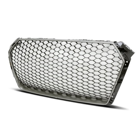 - 2016+ Audi A4/S4 B9 Rs4 Style Main Euro Mesh Badgeless Grille - Silver Trim