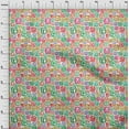 thumbnail image 4 of oneOone Cotton Silk Green Fabric Kids Alphabet Sewing Fabric By The Yard Printed Diy Clothing Sewing Supplies 42 Inch Wide, 4 of 4