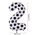 thumbnail image 2 of 40in Black And White Soccer Ball Number 2 Football Balloon Large Digit 2 | Suitable For Birthday Soccer Themed Party Decorations, 2 of 9