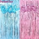 thumbnail image 2 of Cortinas con flecos metálicos, decoración de revelación de género, globos de aluminio, azul, rosa, azul, suministros de revelación de género, 2 of 4