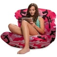 thumbnail image 5 of Posh Creations Structured Comfy Bean Bag Chair, Laguna Lounger, Nylon - Camo Pink and Black, 5 of 5
