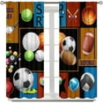 thumbnail image 3 of Basketball Curtains Boys Sport Kid Curtains for Bedroom, Basketball Sport Theme Window Treatments for Living Room,Teen Boys Girls Room Decor Drapes 2 Panel Sets,42x63 Inch, 3 of 6