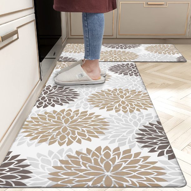 Anti Fatigue Kitchen Rug Set 2 Piece Non Slip Cushioned Kitchen Floor