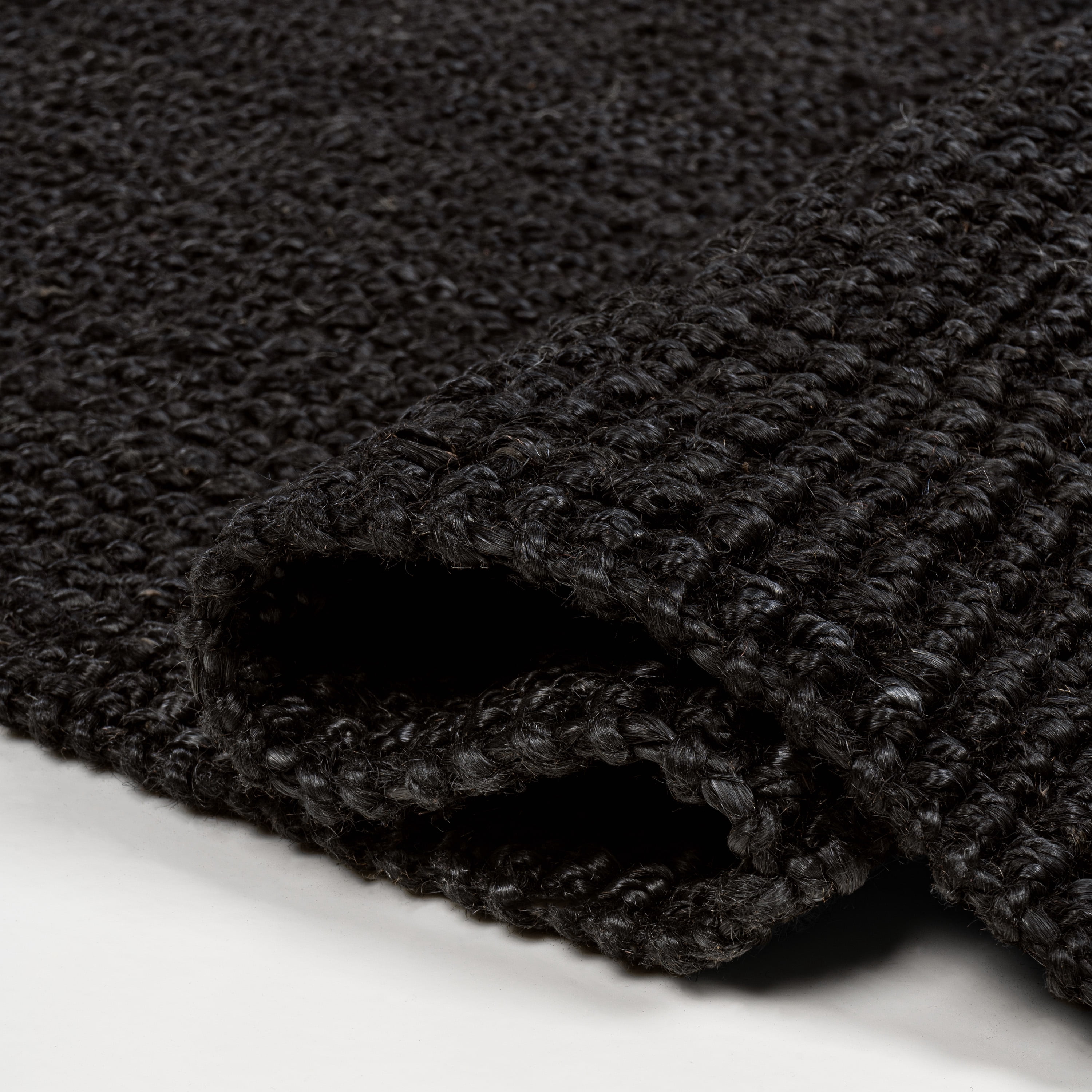 JONATHAN Y NATURAL FIBER 4 x 6 Area Rug, Pata Hand Woven Chunky Jute - Black, NRF102E-4