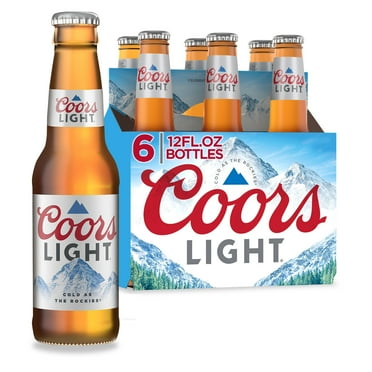 Coors Light Beer, 6 Pack, 12 fl oz Glass Bottles, 4.2% ABV, Domestic Lager