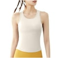 thumbnail image 1 of Tops de Yoga para Mujeres Manga Corta Cuello Redondo Deportes Elásticos, Top Ajustado para Primavera Verano Y Otoño, 1 of 5