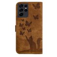 thumbnail image 6 of Wallet Case Designed for Samsung Galaxy S21 Ultra for Women,Flip Folio Cover with Butterfly Embossed PU Leather Kickstand Credit Card Holder Slots Magnetic Wrist Strap Phone Case, Brown, 6 of 13